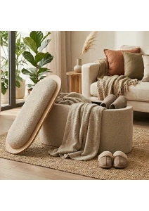 Contes Bohem Sandıklı Orta Sehpa Puf/bench, Sütlü Kahve